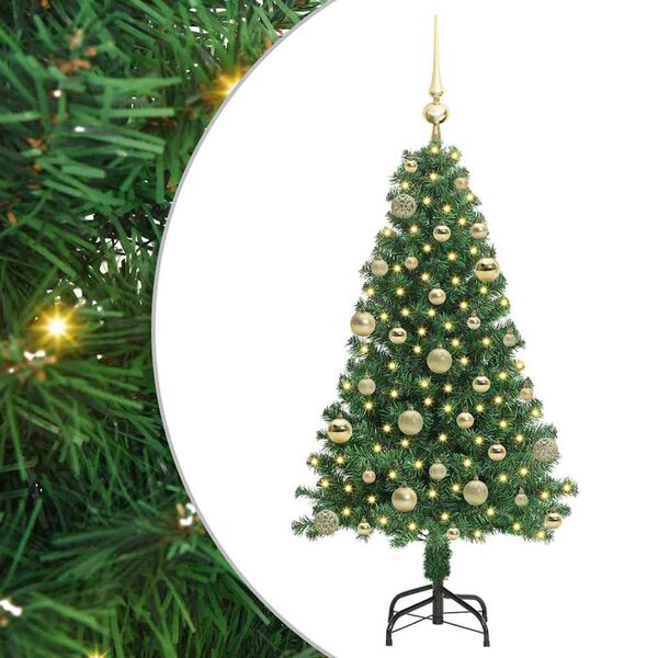 vidaXL Albero di Natale artificiale con 150 LED Verde 120 cm