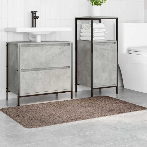 vidaXL Tappetino da bagno antiscivolo Marrone 70 x 120 cm PP