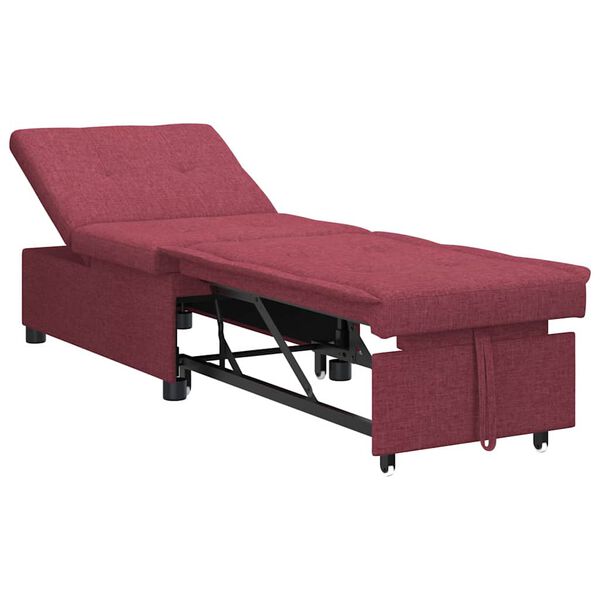 vidaXL Divano letto Rosso 194 x 67 x 37 cm Tessuto