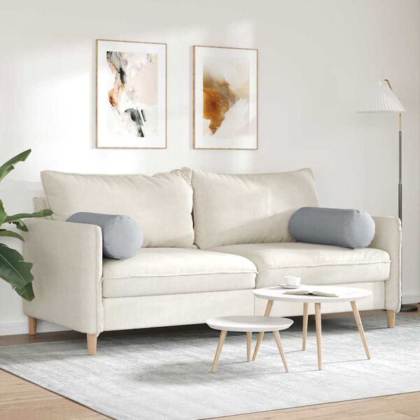 vidaXL Cuscini a rullo 2 pcs Grigio chiaro Ø 25 x 70 cm Tessuto