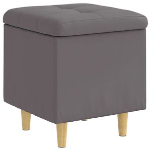 vidaXL Pouf contenitore Grigio 40 x 40 x 45 cm Pelle sintetica