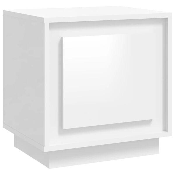 vidaXL Comodino Bianco Lucido 44x35x45 cm in Legno Multistrato