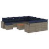 vidaXL Set Divani da Giardino 13 pz con Cuscini Grigio in Polyrattan
