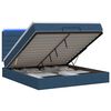 vidaXL Letto Ottomano con Materasso e LED Blu 180 x 200 cm Tessuto
