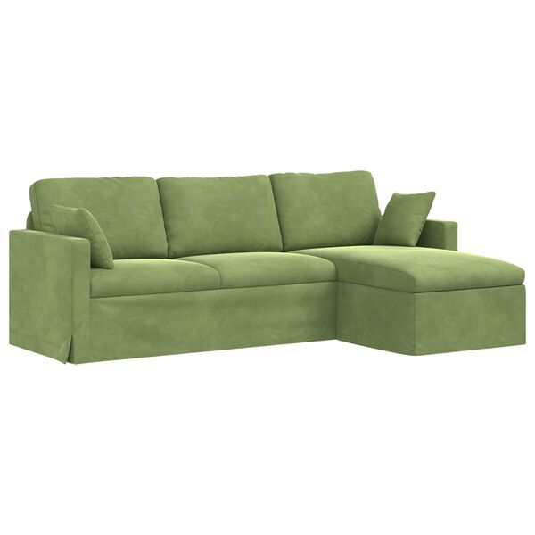vidaXL Divano Verde chiaro 198 x 134 x 80 cm Velluto