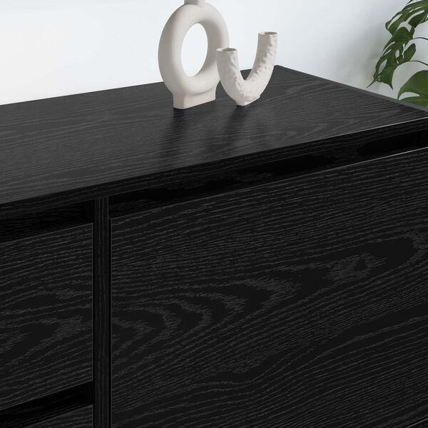 vidaXL Mobile TV Rovere Nero 100 x 36 x 49.5 cm Legno multistrato