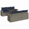 vidaXL Set Divani da Giardino 7pz con Cuscini Grigio Polyrattan Acacia