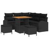 vidaXL Set Divano da Giardino 8 pz Nero polyrattan
