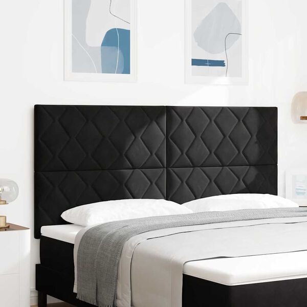 vidaXL Testiera LED Nero 180 cm Pelle Sintetica