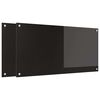 vidaXL Schienale da cucina 2 pz Nero 100 x 50 cm vetro temperato