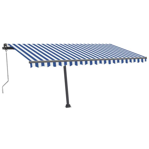 vidaXL Tenda Automatica con Sensore Vento e LED 400x300 cm Blu Bianca