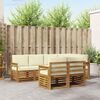 vidaXL Set divano sezionale con cuscino 7 pcs Naturale e Crema