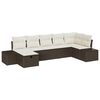 vidaXL Set Divano da Giardino con cuscino 7 pcs Marrone polyrattan