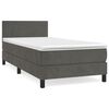 vidaXL Giroletto a Molle con Materasso Grigio Scuro 90x200 cm Velluto