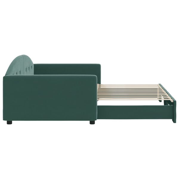 vidaXL Divano Letto con Letto Estraibile Verde Scuro 100x200cm Velluto