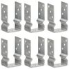 vidaXL Picchetti per Recinzione 6 pz Argento 8x6x15 cm Acciaio Zincato