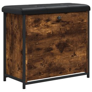 vidaXL Panca Portascarpe Cassetto Ribaltabile Rovere Fumo 62x32x56cm