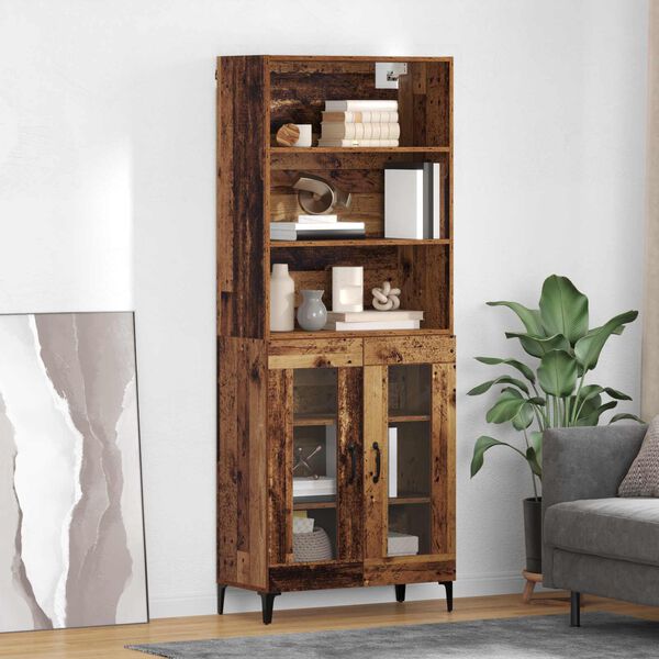 vidaXL Credenza Legno vecchio 69,5 x 34 x 180 cm Legno multistrato