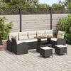 vidaXL Set Divano da Giardino con cuscino 10 pcs Nero Poly Rattan
