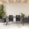 vidaXL Tavolo Giardino 150x90x75 cm Vetro Temperato e Polyrattan Nero