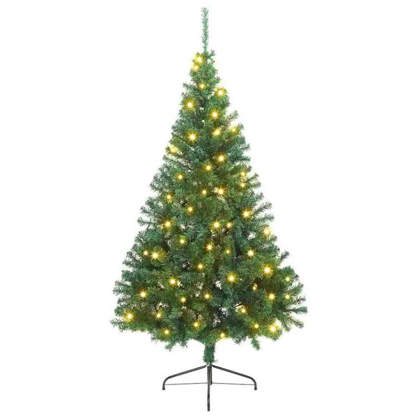 vidaXL Albero di Natale artificiale con luci integrate Verde 180 cm