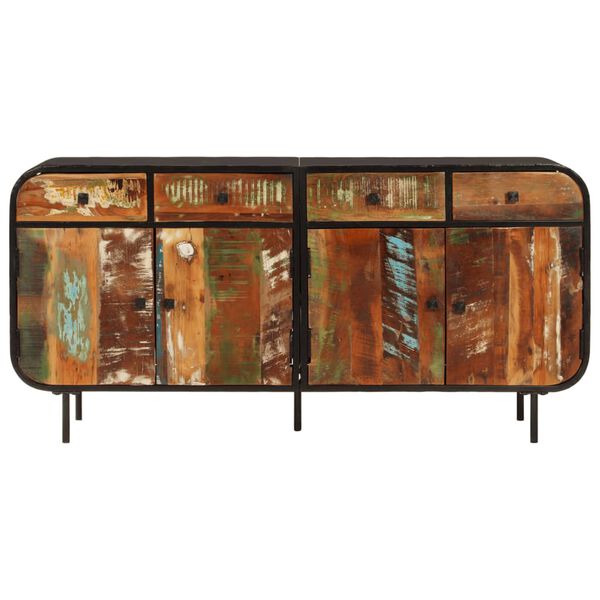 vidaXL Credenza 140x35x70 cm in Legno Massello di Recupero e Metallo