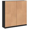 vidaXL Libreria con Ante Nera 136x37x142 cm in Legno Multistrato