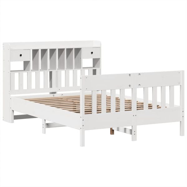 vidaXL Letto senza Materasso Bianco 140x190 cm Legno Massello di Pino