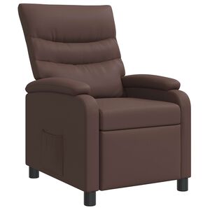 vidaXL Poltrona reclinabile Marrone Similpelle