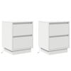 vidaXL Armadio da Notte con cassetto 2 pcs Bianco 39 x 34,5 x 50 cm