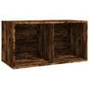 vidaXL Contenitore per Vinili Rovere Fumo 71x34x36cm Legno Multistrato