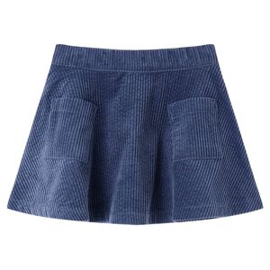vidaXL Gonna da Bambina con Tasche a Coste Blu Marino 92