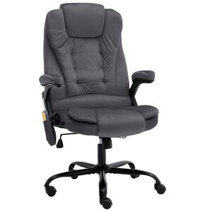 vidaXL Sedia da Ufficio Massaggiante Grigio Scuro in Velluto