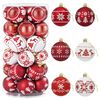vidaXL Set di Palline di Natale 30 pz Rosso e Bianco &Oslash; 6 cm Plastica