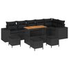 vidaXL Set Divano da Giardino 10 pz Nero polyrattan