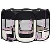 vidaXL Box per Cani Pieghevole con Borsa Trasporto Nero 125x125x61 cm
