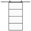 vidaXL Porta Scorrevole con Ferramenta Nera 102,5x205 cm in Vetro ESG