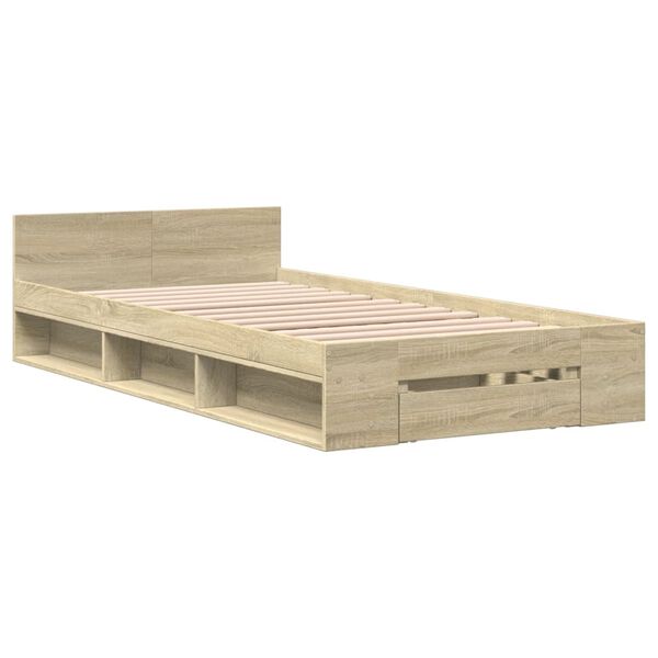 vidaXL Giroletto Cassetto Rovere Sonoma 90x190 cm Legno Multistrato