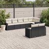 vidaXL Set Divani da Giardino con Cuscini 8 pz Nero in Polyrattan