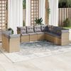 vidaXL Set Divano da Giardino 9 pz con Cuscini Beige in Polyrattan
