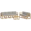 vidaXL Set di divani da esterno 8 pz Bianco e Grigio Chiaro Poliestere