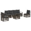 vidaXL Set Divano da Giardino 7 pz Grigio polyrattan