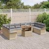 vidaXL Set Divano da Giardino 11 pcs Beige Poly Rattan