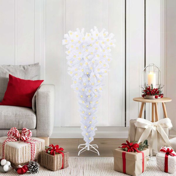 vidaXL Albero di Natale artificiale Bianco 120 cm PVC e Acciaio