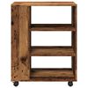 vidaXL Mobiletto con Ruote Legno Antico 60x35x75 cm Legno Multistrato