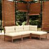 vidaXL Set Salotto Giardino 4pz con Cuscini Marrone Ambra Legno Pino