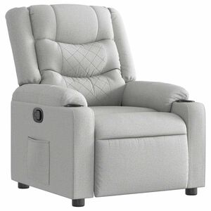 vidaXL Poltrona Reclinabile in Tessuto Grigio Nuvola