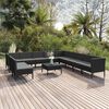 vidaXL Set Divani da Giardino 12 pz con Cuscini in Polyrattan Nero