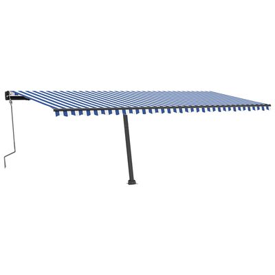 vidaXL Tenda da Sole Autoportante Manuale 600x350 cm Blu Bianca