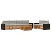 vidaXL Set di divani da esterno 7 pcs Naturale e Grigio Chiaro
